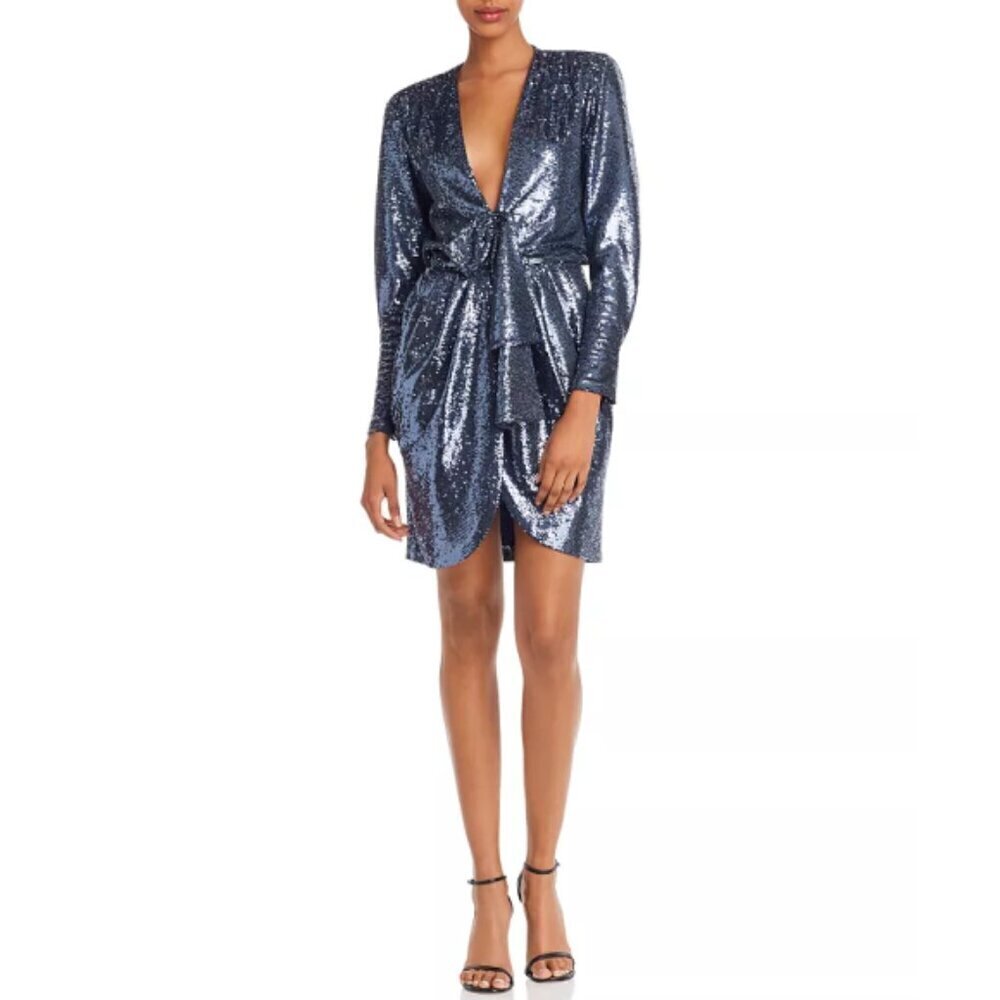CINQ À SEPT 'Skylar' Sequin-Embellished Mini-Dress, Onyx
